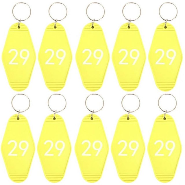 10 Pcs Key Tags Vintage Motel Keychain Fade-resistant Smooth Surface Long-lasting DIY Crafts Ornament