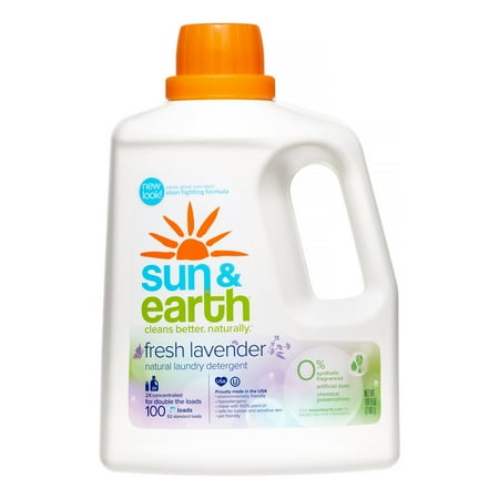 UPC 098673100516 product image for Sun & Earth Natural Laundry Detergent, Fresh Lavender, 100 Loads | upcitemdb.com