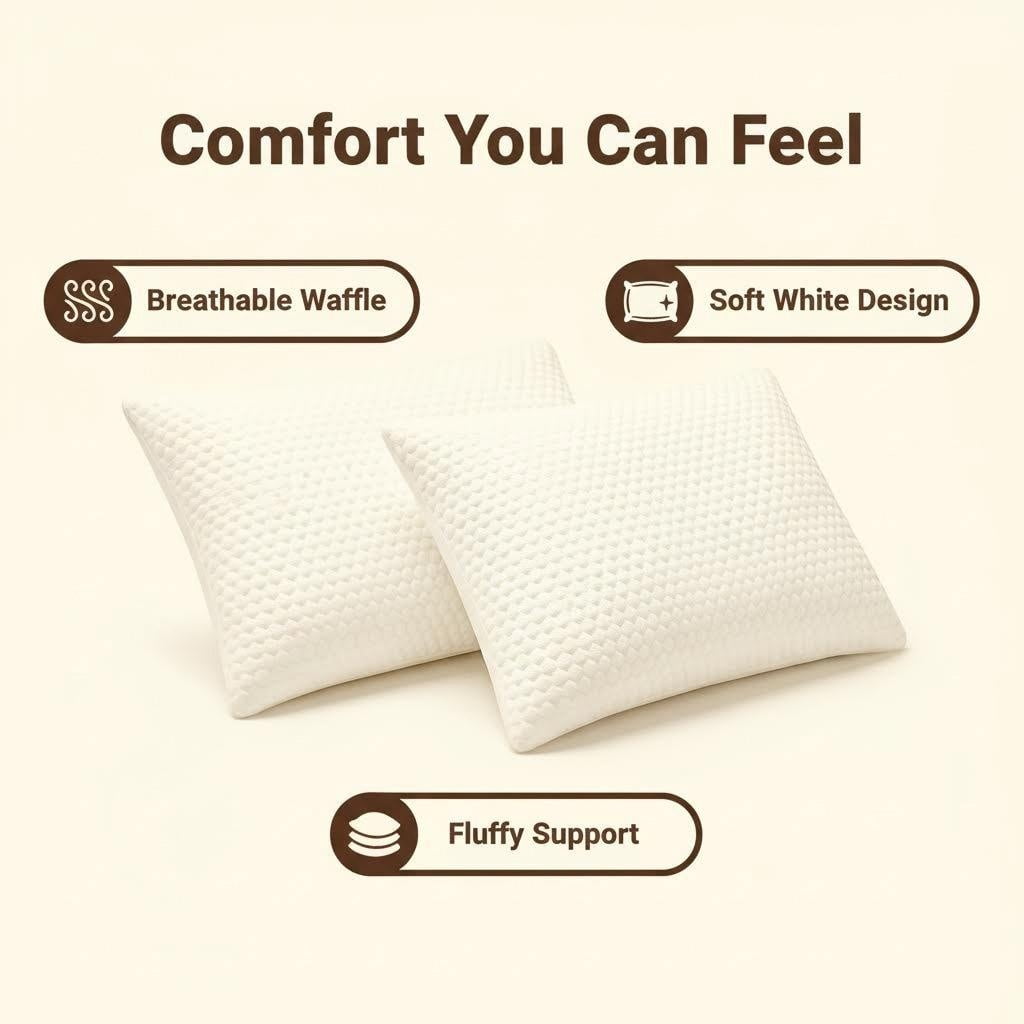 YV Queen Size Latex Pillow (2 Pack) – Shredded Natural Latex Cooling Bed Pillows for Side & Back Sleepers, Medium Firm Support, Breathable Hypoallergenic Queen Pillows 25.6 x 17.7