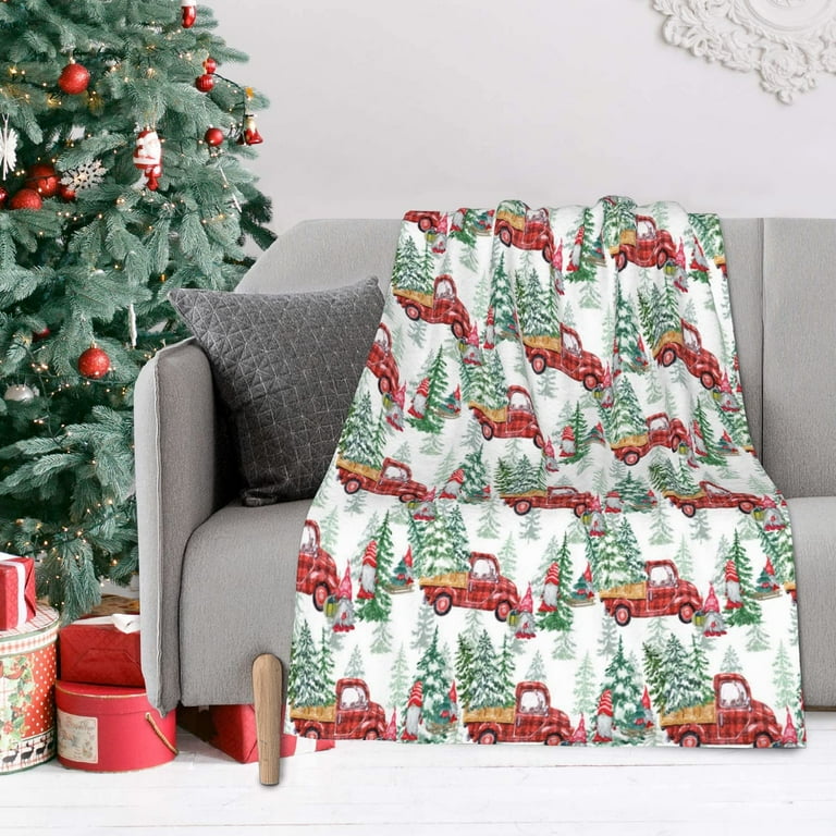 Christmas Throw Blanket for Couch Red Christmas Fleece Blanket Christmas  Holiday Blankets and Throws, 50x60 Inch 