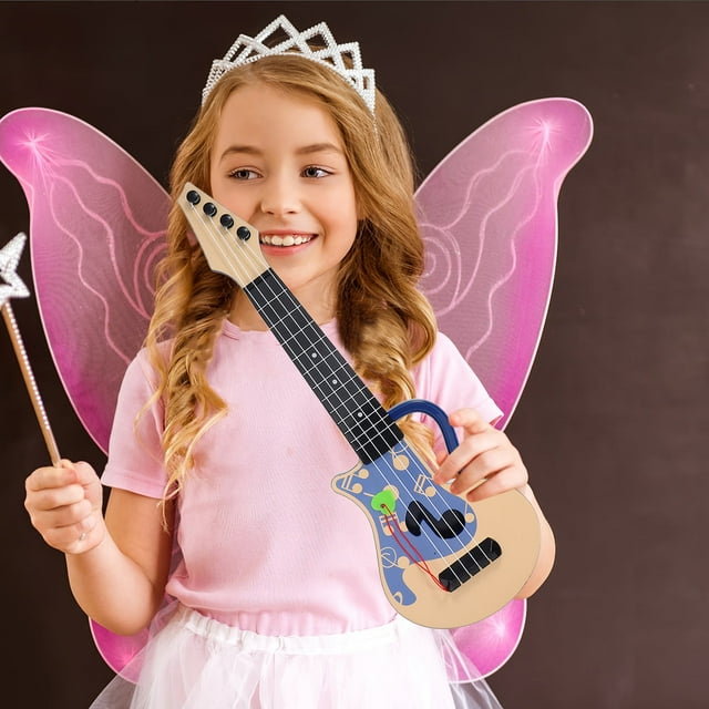 HOOWIFFY Modèle de Guitare en Plastique Bleu Instrument Léger et Portable pour Décoration Musicale