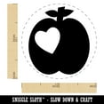 thumbnail image 2 of Apple with Heart Self-Inking Rubber Stamp Ink Stamper - Green Ink - Medium 1 Inch, 2 of 7