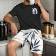 thumbnail image 2 of GERsome Men's Pajamas Sets Short Sleeve Crewneck Tops and Shorts Lounge Sets 2 Piece Summer Sleepwear M-3XL, 2 of 6