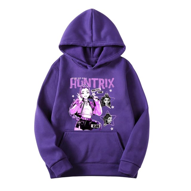 Demon Pop Hunters Movie Hooded Sweatshirt, Rumi,Mire Zoeyy Kids Long Sleeve Hooded Sweatshirt,Comfortable Relaxed Fit Tee for Women, Girls, Daily Lounge Wear