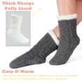 thumbnail image 5 of cosyone1997 Women's Fuzzy Slipper Socks with Grips, Thermal Sherpa Fleece Lined, Winter Warm Cabin Foot Warmers Non-Slip Grippers, Fluffy Cozy  Gifts, 5 of 7