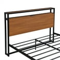 thumbnail image 6 of Full Size Metal Platform Bed Frame with Headboard, Sockets and USB Ports, Slat Support No Box Spring Needed (Black), 6 of 7