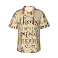 thumbnail image 2 of Yiaed Thanksgiving With A Grateful Heart Print Hawaiian Shirt for Men Short Sleeve Button Down Shirts Beach Shirts for Men-Large, 2 of 5