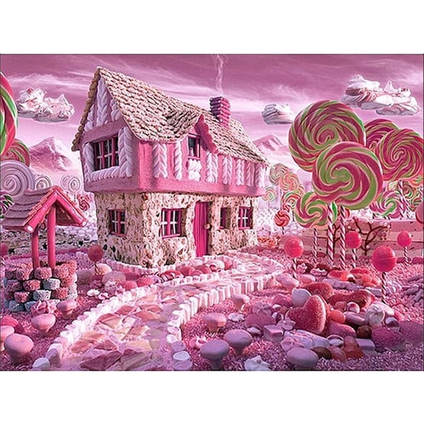 Taladro de pintura de diamante (DB 6750) Casa de dulces redonda DIY Diamante de imitación completo de resina (A942) 20X30cm FLhrweasw Nuevo