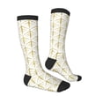 thumbnail image 3 of Balery White And Gold Geometry Printed Novelty Socks Men's Women's Crew Socks Sports Socks Knee High Socks Cotton Socks Quirky and Cool Socks, 3 of 9