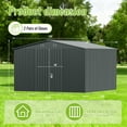 thumbnail image 4 of PABIMIA 10FT x 10FT Metal Outdoor Storage Shed with Lockable Doors, Black, 4 of 9