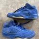 thumbnail image 2 of Size 6 - A i r-Jor-dan 5 Retro Blue Suede, 2 of 6