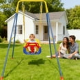 thumbnail image 4 of 2 in 1 Baby Jumper and Bouncer, Baby Swing Outdoor, Toddler Swing Sets for Kids Age 1-3,Blue, 4 of 6