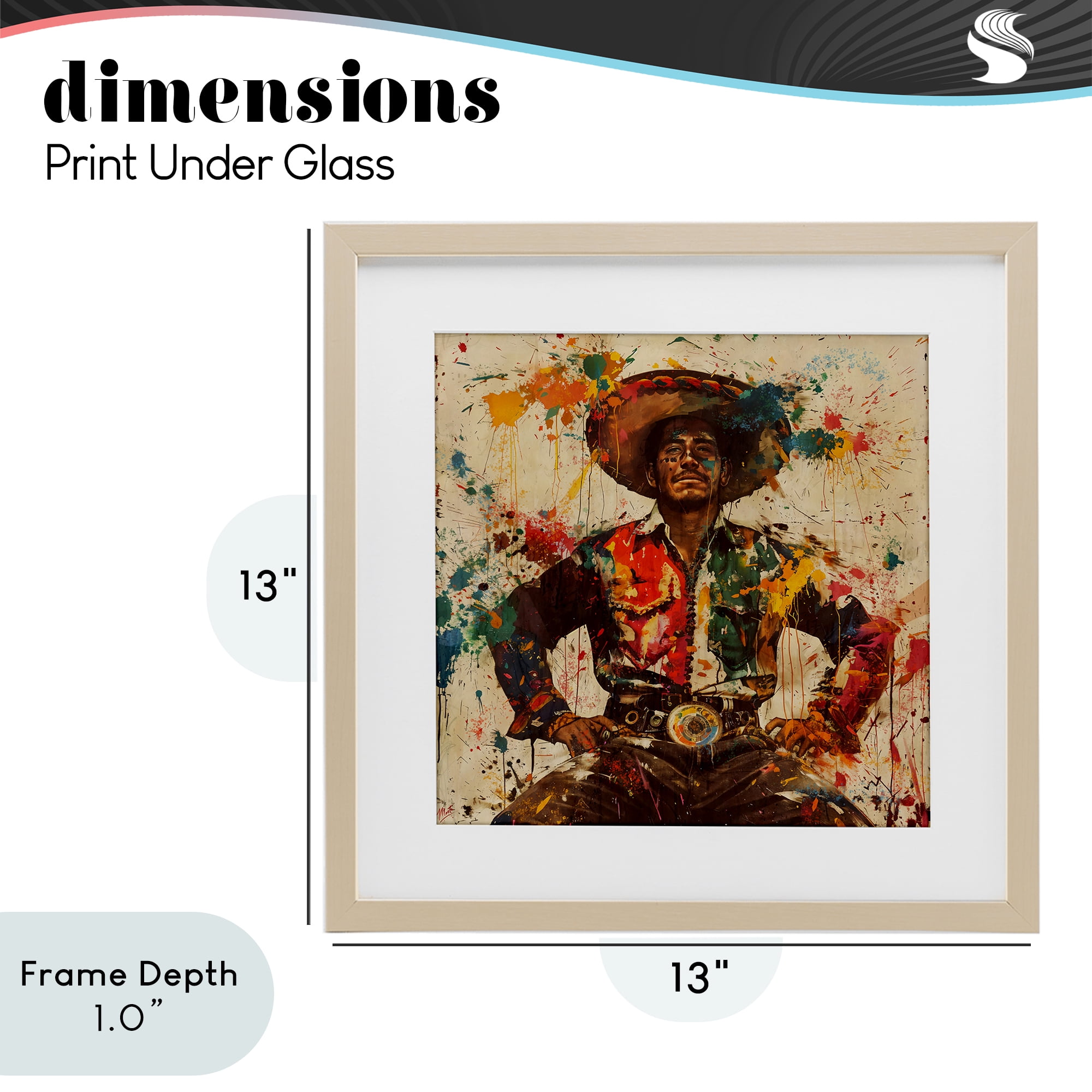 Stupell Industries El Mexicano with Paint Splatters Birch Framed Print Under Glass, design by Marta Wiley
