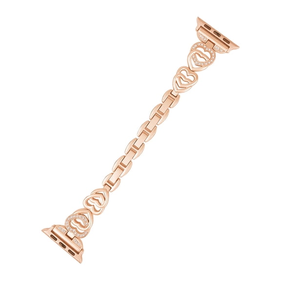 Ljxge Glitter Heart Apple Watch Band For Women Compatible With 10 43-49Mm Fashion Strap Accessory Rose Gold
