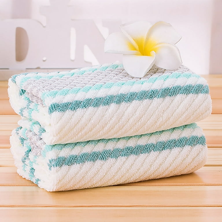 24 Piece 100% Cotton White Striped Complete Kitchen Dish Cloth and Towel Set