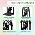 thumbnail image 3 of Metal Bookends for Shelves Modern Decorative Heavy Duty Study Book Support Stoppers for Office Desk Shelf Room 5.3"x4.3"x7.9" Cast Iron Simple Tall Bookends 1 Pair (Gothic Crow), 3 of 7