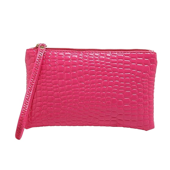 COSMOBETTY 1Pack Handbag Wallet Women Purse Wallet Rose Red Pu Polyester Clutch Design Daily Use Casual Outings