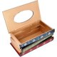 thumbnail image 2 of Caja De Pañuelos Libro Retro Soporte De Papel De Madera Almacenamiento De Papel Para Decoración Del Hogar - Azul, 2 of 5