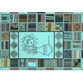 thumbnail image 1 of Ahgly Company Indoor Rectangle Patchwork Light Blue Transitional Area Rugs, 4' x 6', 1 of 4