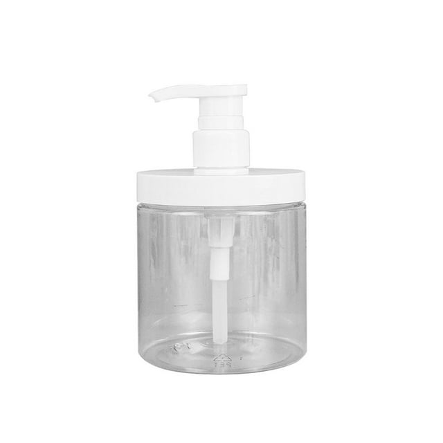 500ml Pump Bottle Dispenser Wide Mouth Clear Shower Soap Dispenser Refillable PET Storage Bottle