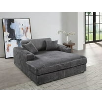 Modern Gray Corduroy Chaise for Living Room (D28/D33 Foam Density)