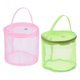 thumbnail image 1 of Bolsa de almacenamiento para lanas, paquete de 2 bolsas portátiles para tejer a ganchillo, soporte para bolas, organizador de malla, bolsa de ganchillo para coser, rosa y verde, 1 of 5