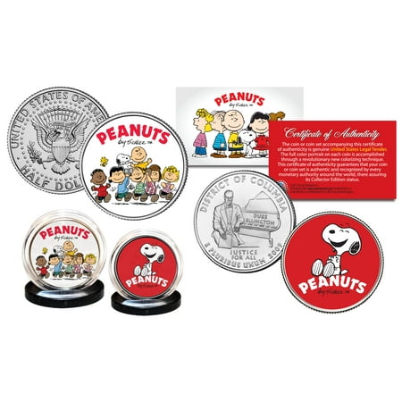 PEANUTS Charlie Brown - Franklin - SNOOPY DC Quarter & JFK Half Dollar 2 Coins
