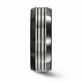 thumbnail image 3 of Solid Titanium Men's Black Titanium Men's Flat Top Beveled Edge 8mm Men's Wedding Band Ring Size 12.5, 3 of 7