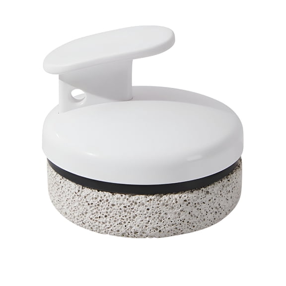 RAGUPEL Pumice Stone for Feet-Natural Exfoliating Foot Scrubber with Plastic Handle-8.9x7cm Callus Remover for Dry,Rough Skin-Pedicure Tool for Heels,Hands-Home Spa Treatment,White