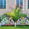 thumbnail image 4 of Border Decorative Frame Edge Board Decoration 4 Pack White Ornamental Non-Digging Spikes Garden Plastic Guide Rail Fence, 4 of 13