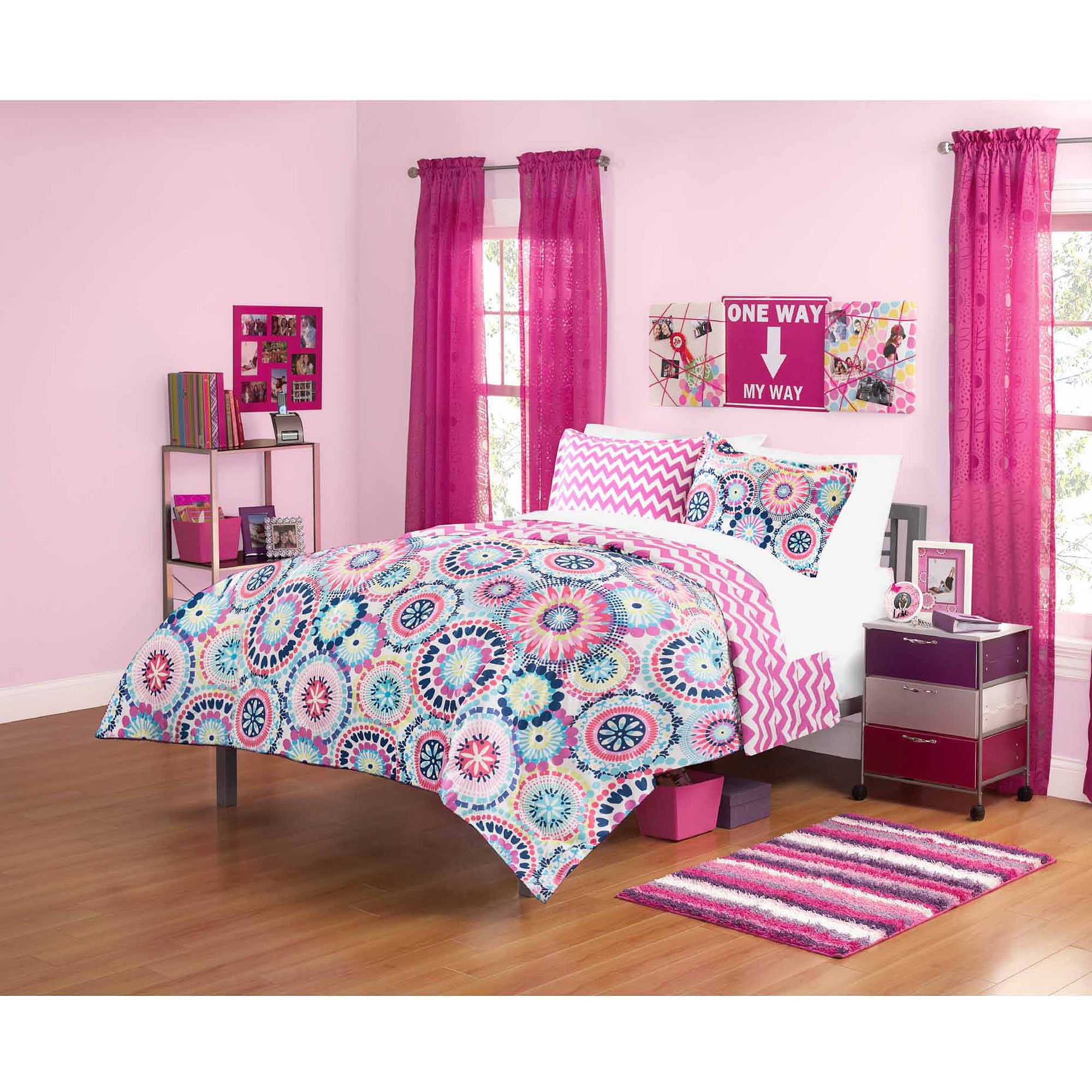 your zone serena medallion bedding comforter set, purple - Walmartcom your zone serena medallion bedding comforter set, purple - Walmartcom