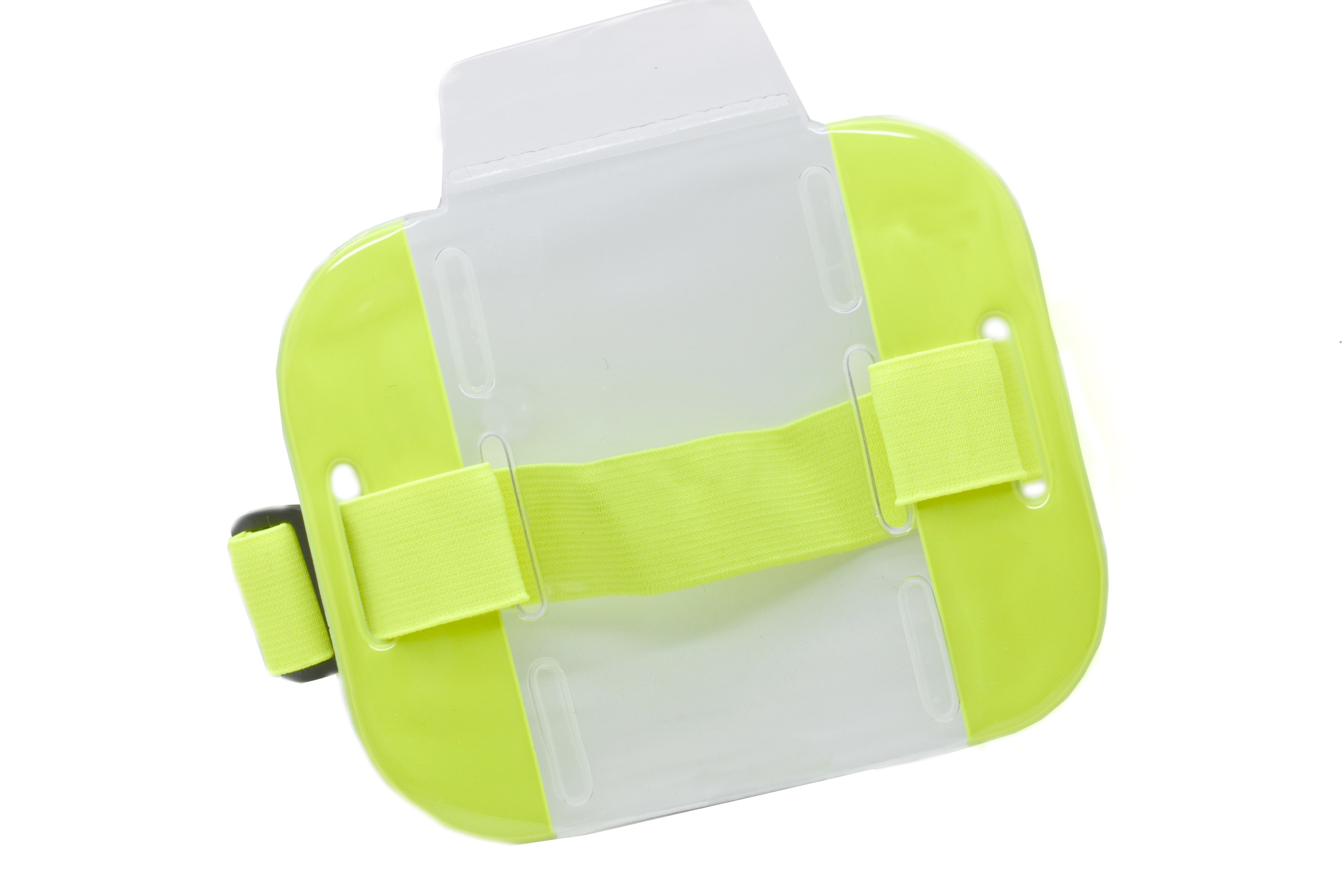 Reflective Yellow Armband Badge Holder with Adjustable Strap - Pack of 50 pcs