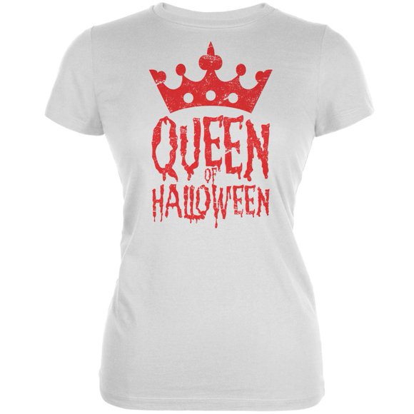 Halloween Queen Of Halloween White Juniors Soft T-Shirt