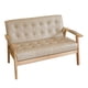 thumbnail image 1 of Sofá de Varias Plazas Retro Cómodo Simple Ergonómico Muebles para Asientos de Dormitorio, Muebles de Sofá de Fácil Mantenimiento 2 plazas color beige, 1 of 8
