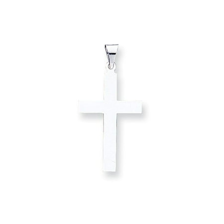14k White Gold Engravable Polished Latin Cross Pendant