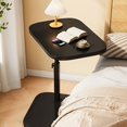 thumbnail image 1 of 1 Computer Workstation Adjustable Height Side Table - Stylish Metal Frame with Wooden Top, Suitable for Living Room, Bedside, Corner Coffee Table, Movable Modern Design, for Reception Room Use, 1 of 6