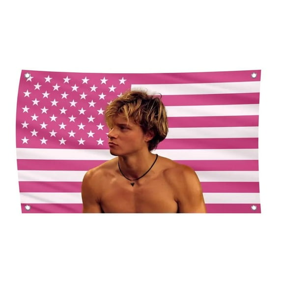 Art tapestry JJ wall tapestry pink american Flag Banner Polyester Funny Hanging Flag Durable Suitable for Teenagers Bedroom Dormitory Living Room Dormitory Decoration