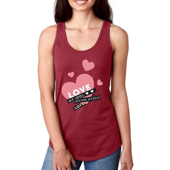 Love My Idol Love Myself Racerback Tank Women -Image by Shutterstock, Female XX-Large