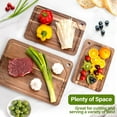 thumbnail image 6 of JDNRXO4-Pieces Wood Cutting Board, Bamboo Chopping Board for Kitchen with Holder, Cutting Boards Set with Juice Groove and Handles, Charcuterie Board for Chopping Meat, Vegetables and Fruits, 6 of 7