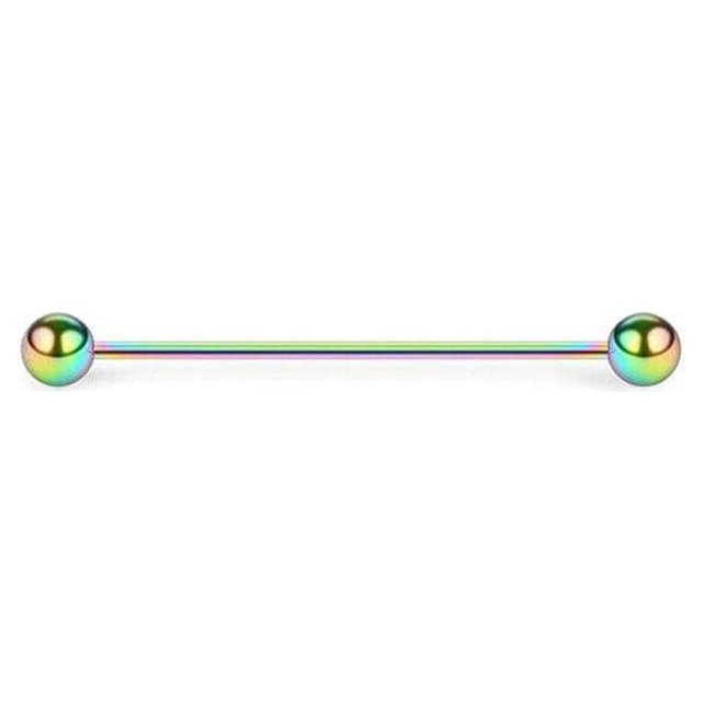 16G Industrial Barbell Surgical Steel Anodized Body Piercing Jewelry 38mm Long