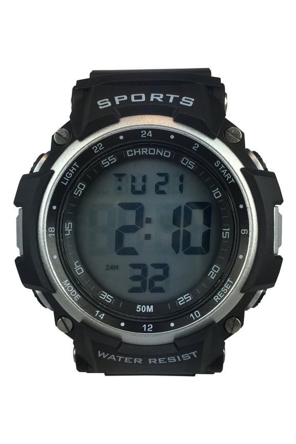 Men's Digital Sport Wristwatch Plastic Strap