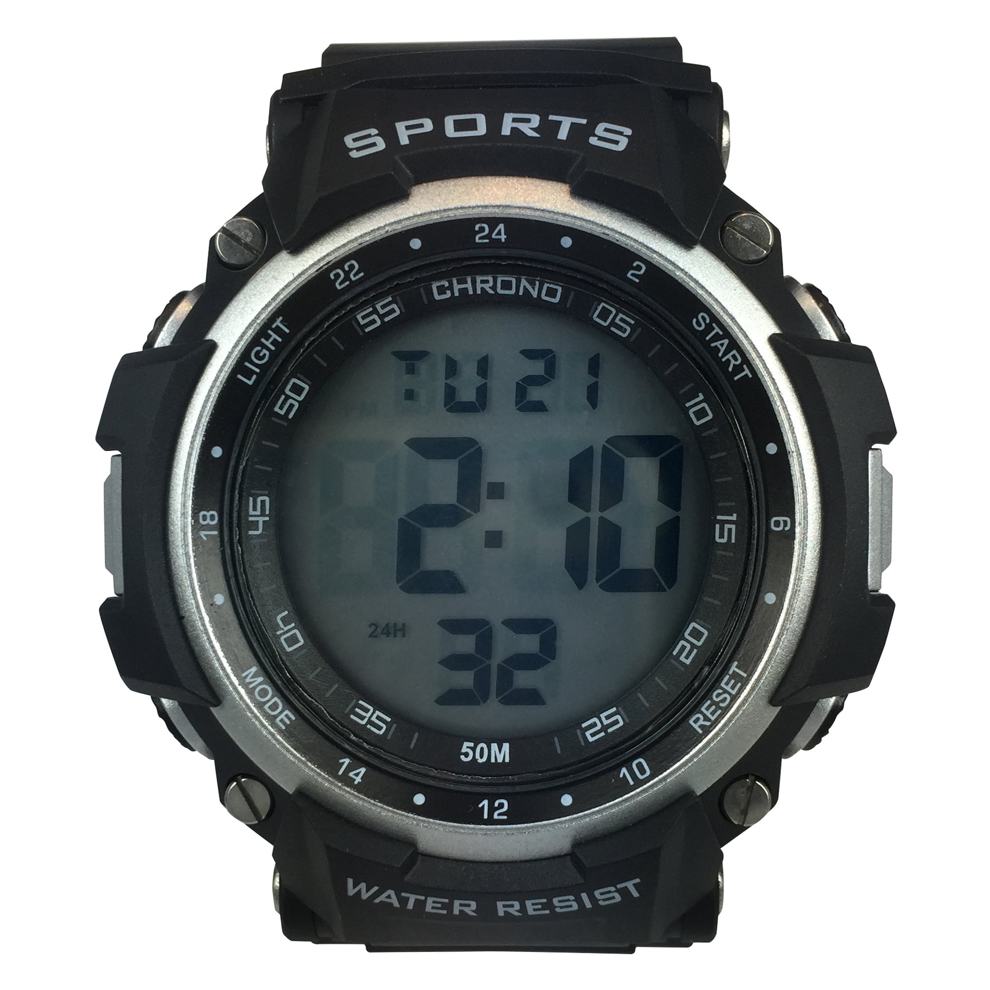 George Men's Digital Sport Wristwatch Plastic Strap