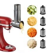Stainless Steel Slicer Shredder Attachments for KitchenAid Stand Mixer, with 4 Blades