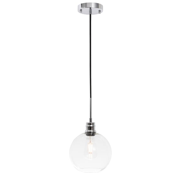 Opalescent 1 Light Pendant in Chrome and Clear glass
