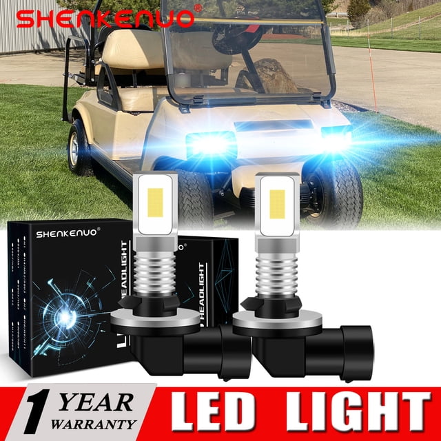 AQJ 2x Ice Blue 8000K LED Headlight Bulbs – H6M / P15D, 100W, 2500lm – Fits Yamaha Warrior 350 (1987-2004) & More ATVs
