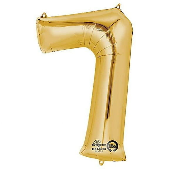 Anagram 35" Giant Gold Number 7 Shape Party Balloon