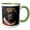Green/White, variant on 3drose, Newfoundland Dog Royal Portrait Canine Majesty, 11oz Two-tone Yellow Mug
