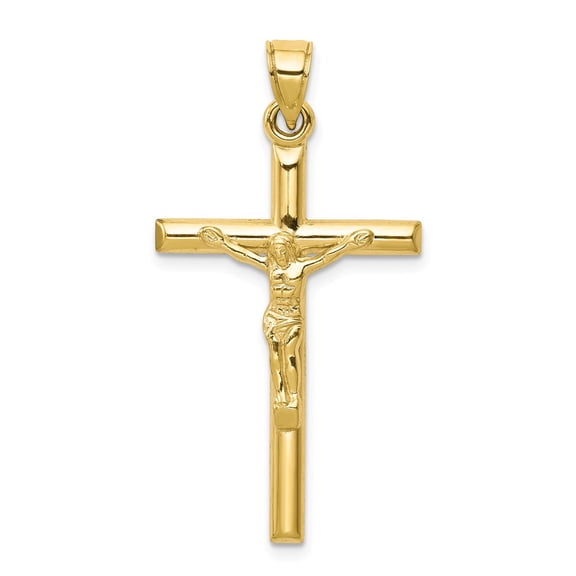 10k Yellow Gold Hollow Crucifix Pendant Charm