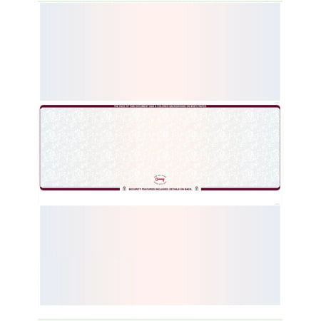 Blank Check Stock - 250 Blank Computer Check Stock - Check in Middle - Blue Red Blue Prismatic