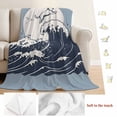 thumbnail image 5 of Blue Dog Blanket Soft Cozy Warm Throw Blanket for Couch, Plush Fuzzy Flannel Fleece Blankets for Sofa, Waves Abstract Art Dynamic Modern Bed Blankets Lightweight Gifts for Women, 40"x60", 5 of 9